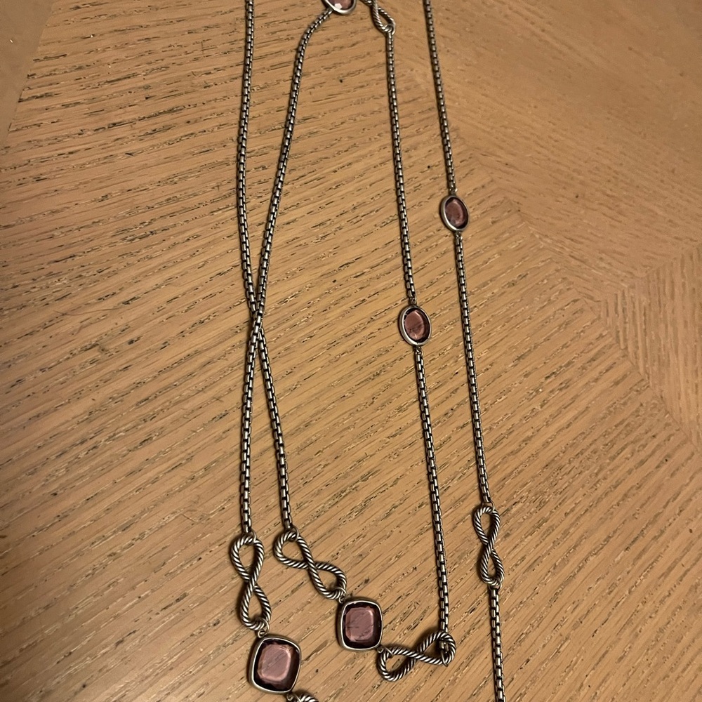 Authentic David Yerman 925 with amethyst gems.